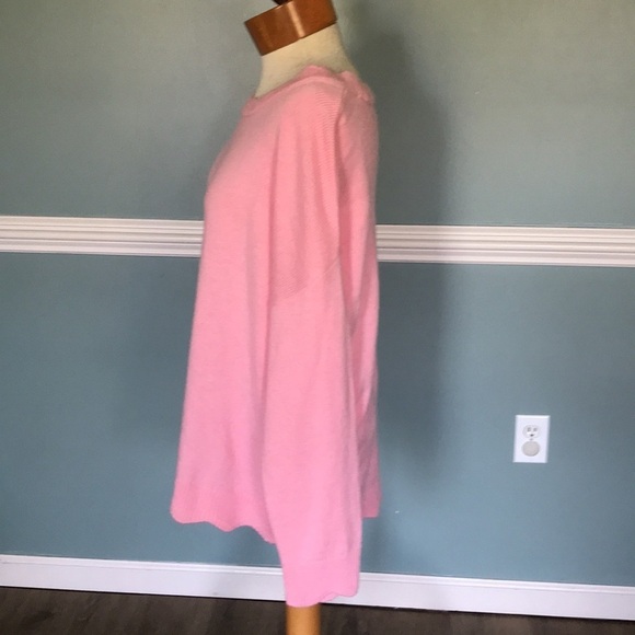 Talbots cotton blend soft pink scalloped edge sweater. XL preppy casual mature - Picture 3 of 7
